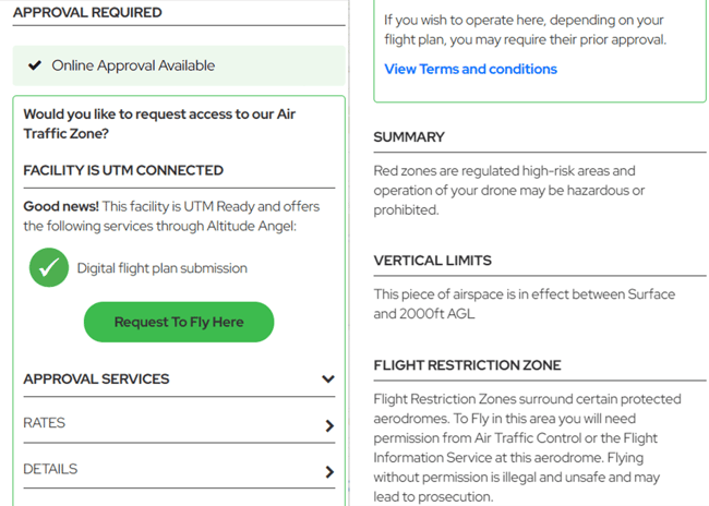 Airspace data from Altitude Angel