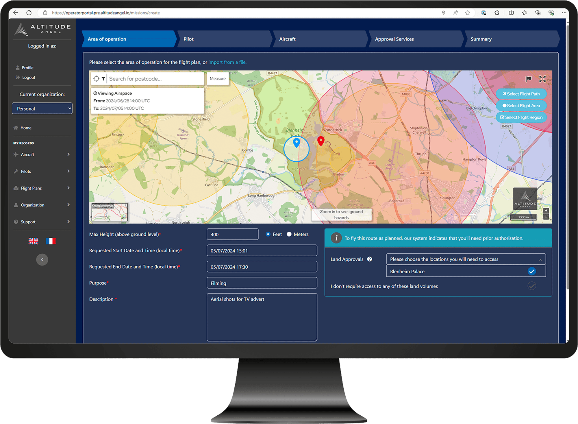 Blenheim palace_area of operation_operator portal_map view