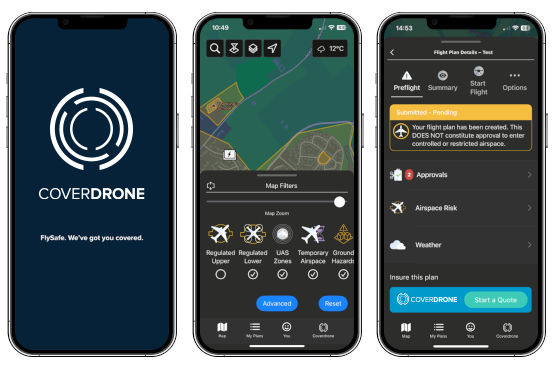 Coverdrone flysafe app