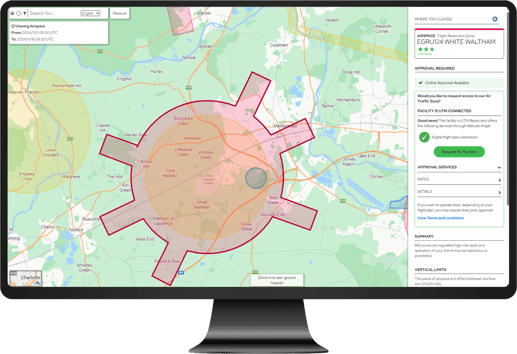 Drone Safety Map location of White Waltham Airfield