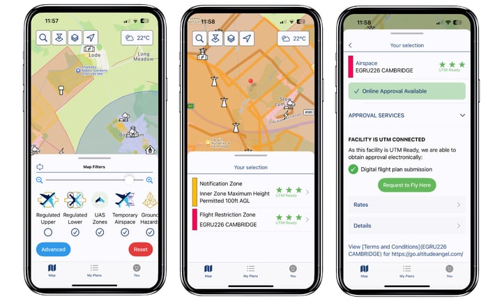 Different airspace types and restrictions in Drone Assist