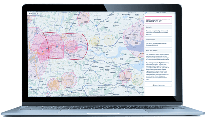 Drone safety map of London zone