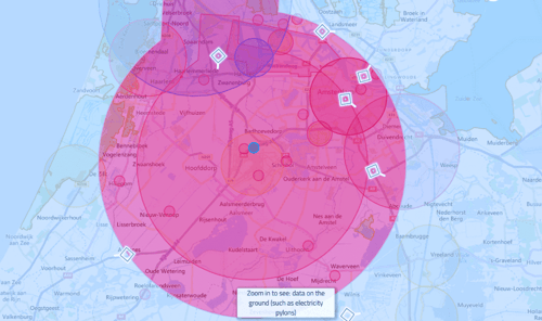 Geofencing feature example in UK airspace