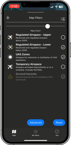 Map filters drone assist