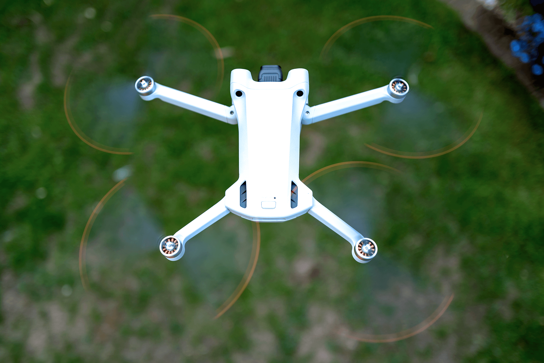 View from above of uav flying